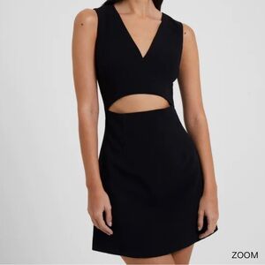 French Connection Whisper V Neck Cut Out Dress